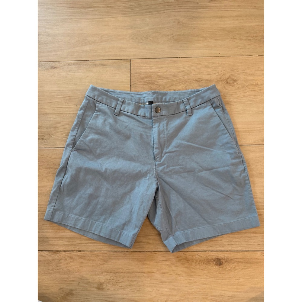 Lululemon Commission Short 7 Men 33 Light Blue Chino Stretch Cotton Blend